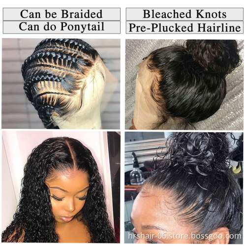 Brazilian raw unprocessed virgin hair Wigs Pre Plucked Hair Line with Baby Hair 13 * 4 HD Lace Frontal wigs